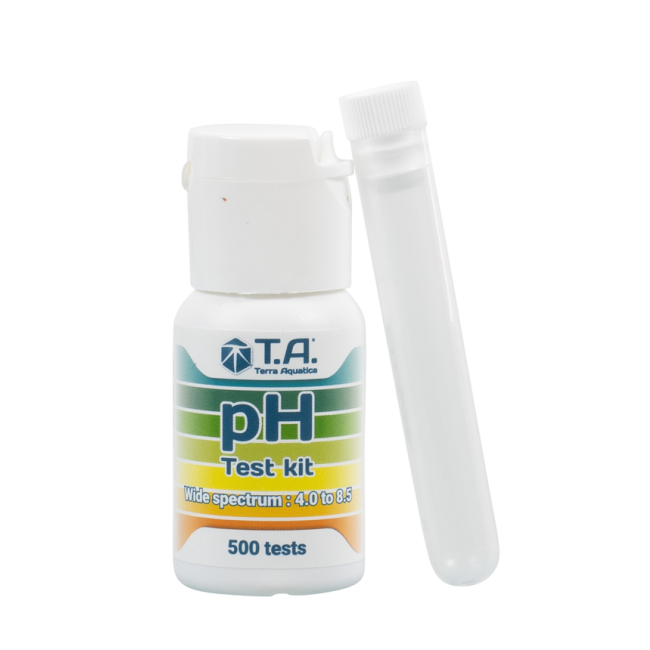 T.A. pH Test Kit mit Farbskala, Messbereich pH 4,0 - ph 8,5,  30 ml, reicht für 500 Tests
