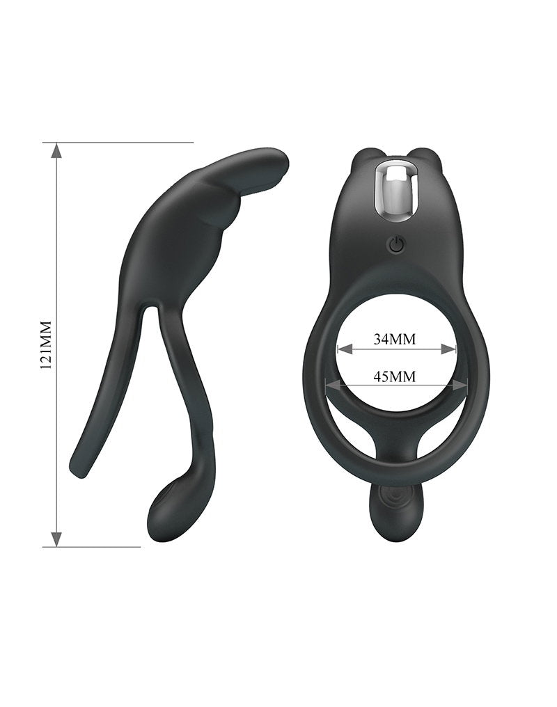 8: Pretty Love - Seth - Vibrierender Cockring - Schwarz