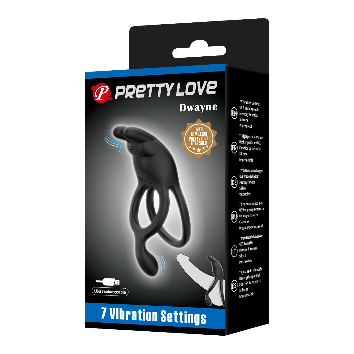 2: Pretty Love - Seth - Vibrierender Cockring - Schwarz