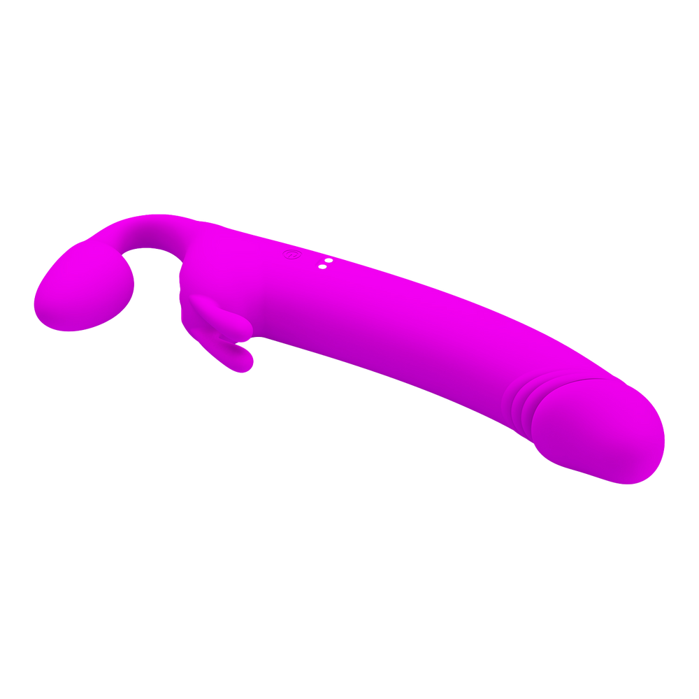 4: Pretty Love - Zanini - Vibrierender trägerloser Umschnalldildo - Lila