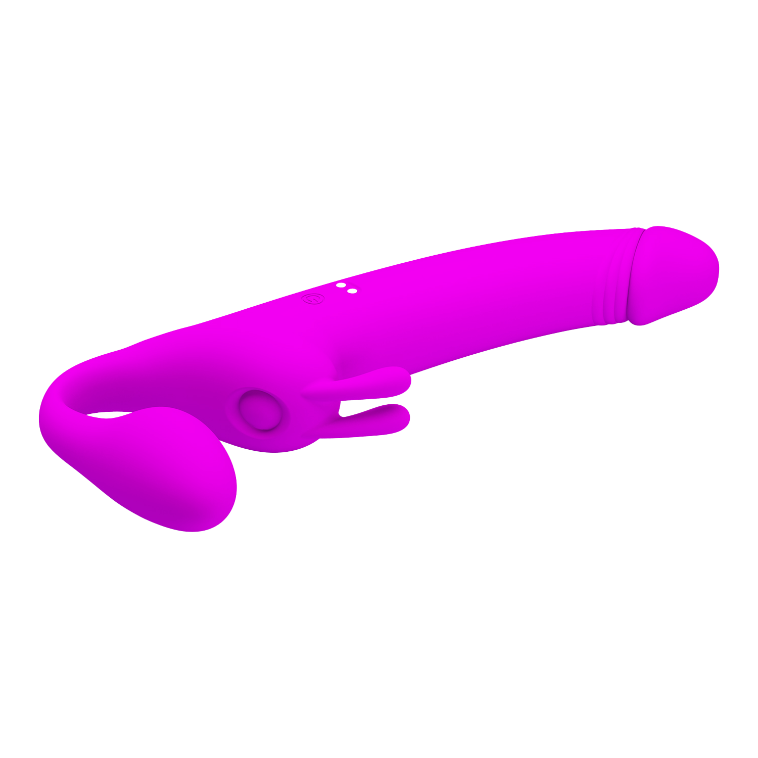 5: Pretty Love - Zanini - Vibrierender trägerloser Umschnalldildo - Lila