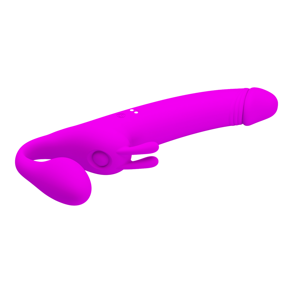 5: Pretty Love - Zanini - Vibrierender trägerloser Umschnalldildo - Lila