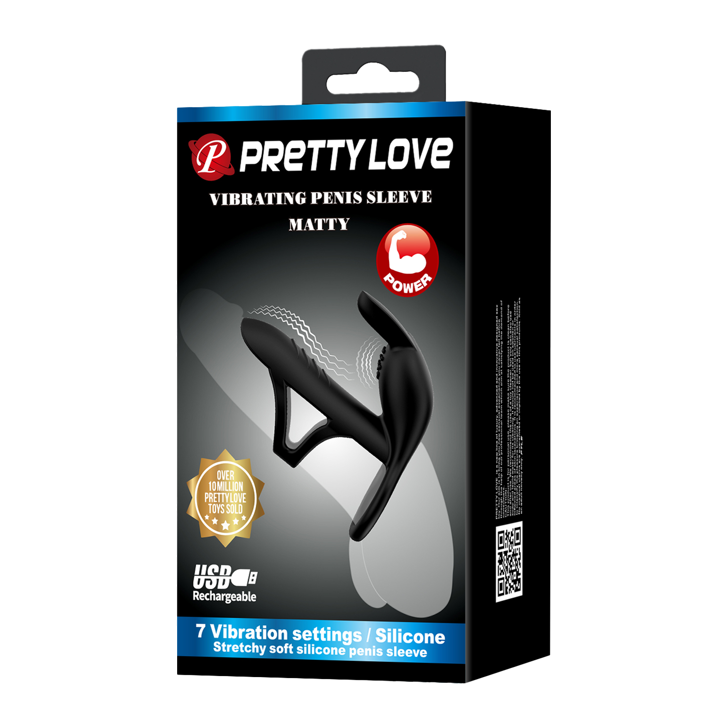 2: Pretty Love - Matty - Vibrierende Penishülse - Schwarz