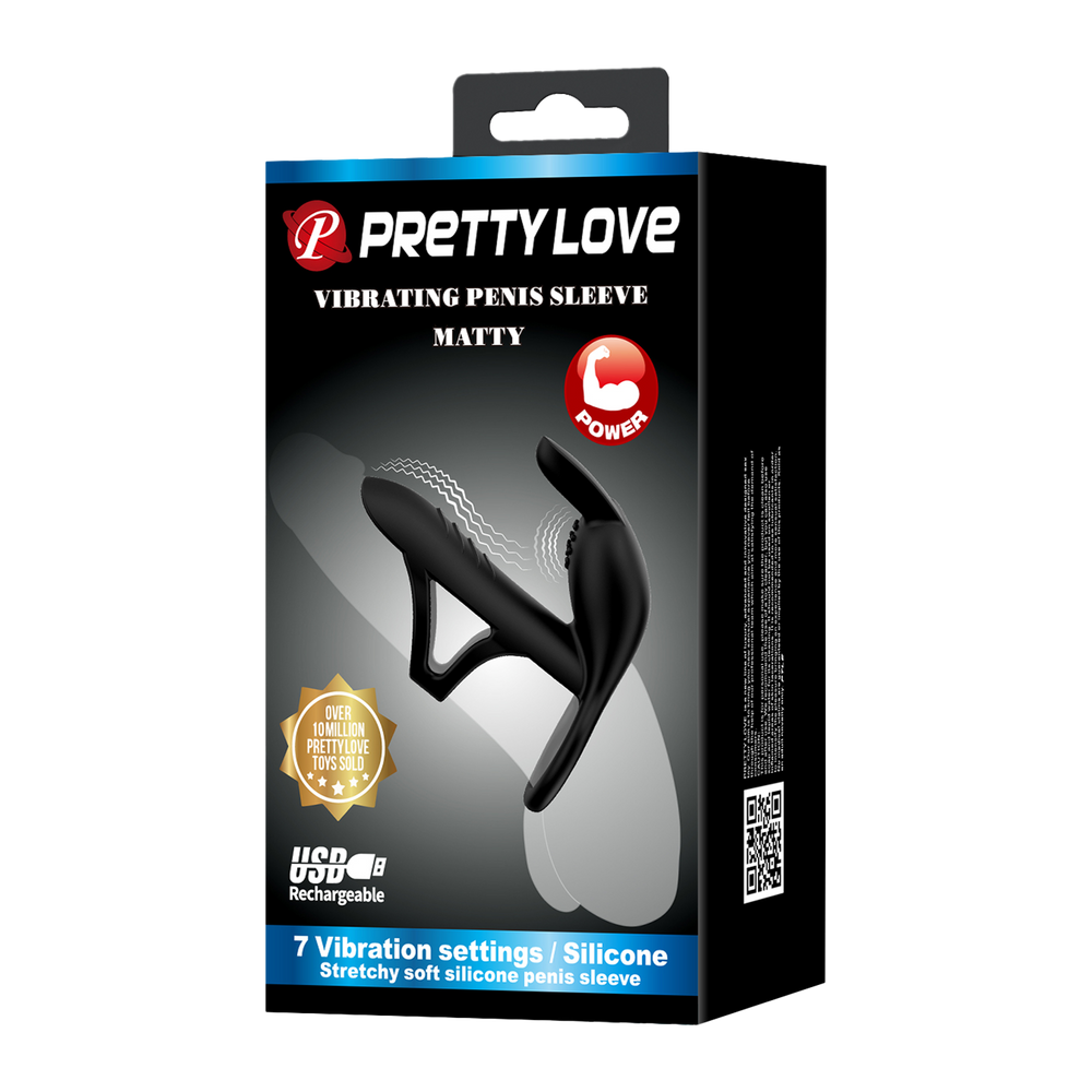 2: Pretty Love - Matty - Vibrierende Penishülse - Schwarz