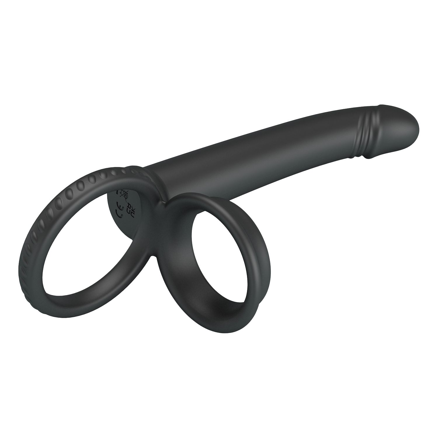 8: Pretty Love - Moses - Schwanz und Hoden Ring Dildo - Schwarz