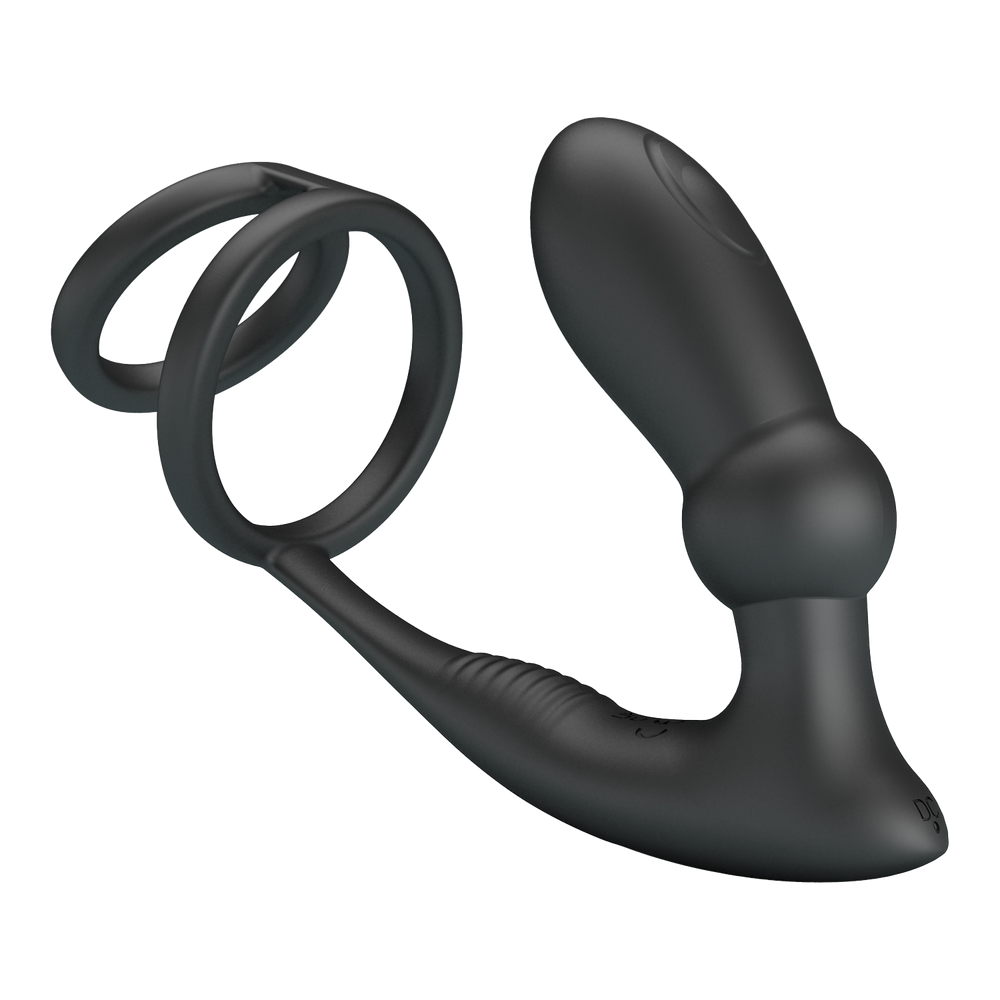 3: Pretty Love - Emoni - Cockring mit Butt Plug - Schwarz