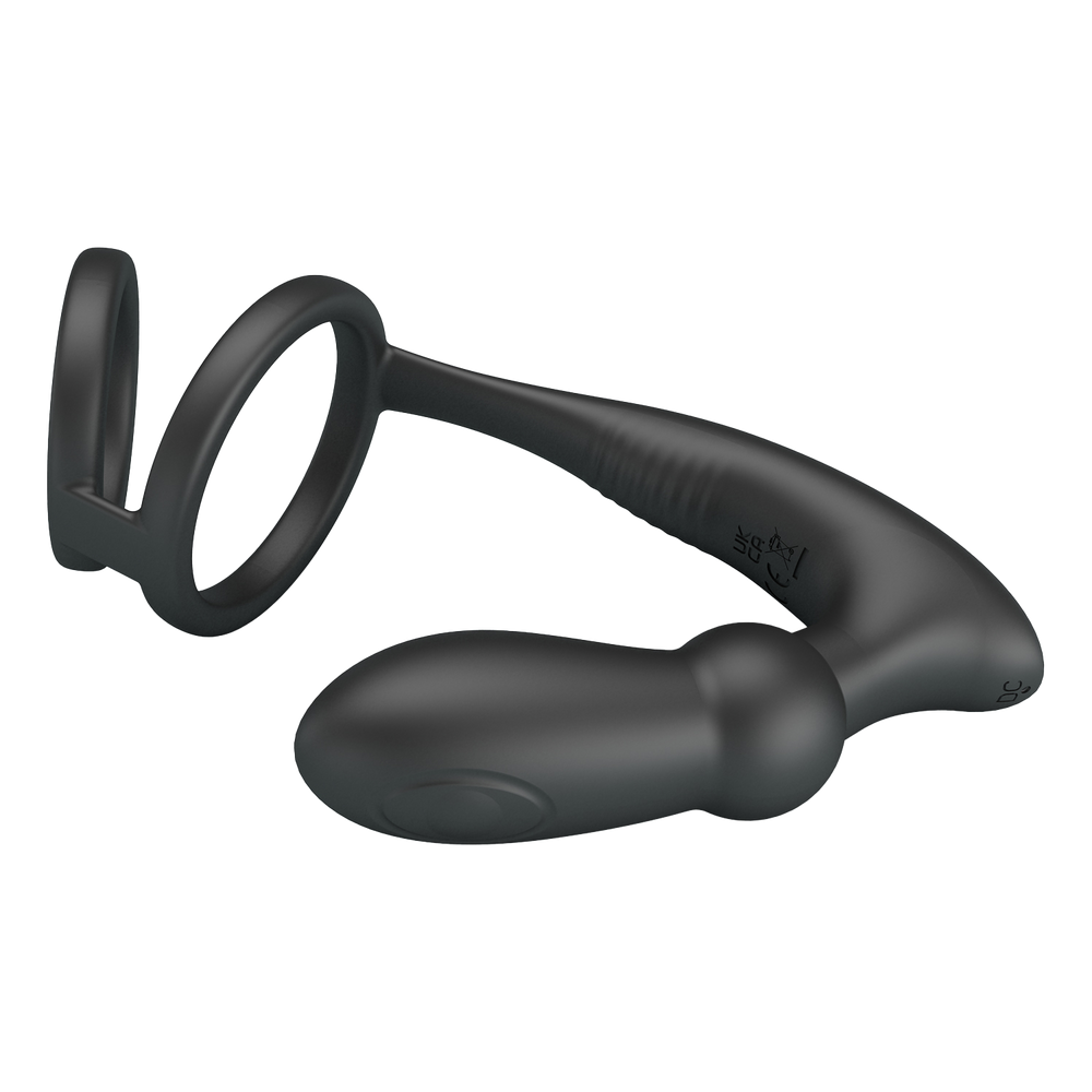5: Pretty Love - Emoni - Cockring mit Butt Plug - Schwarz