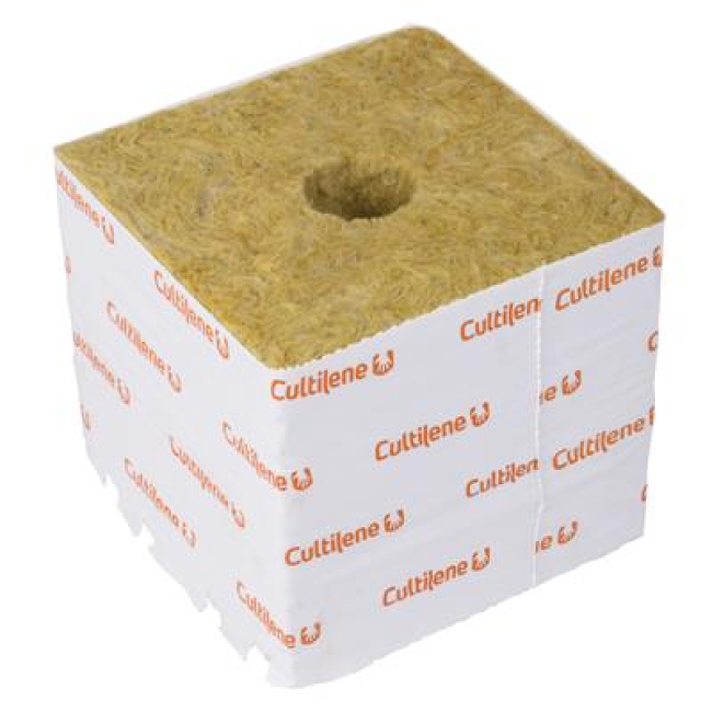 Cultilène 150 mm Steinwollwürfel, großes Loch (38/40), 48 St je Box