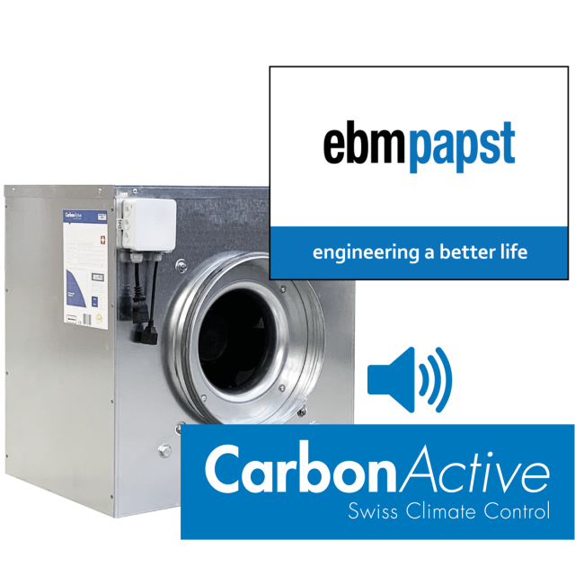 CarbonActive EC EBM Silent Box 750m3/h, 610Pa,  ø 200 mm