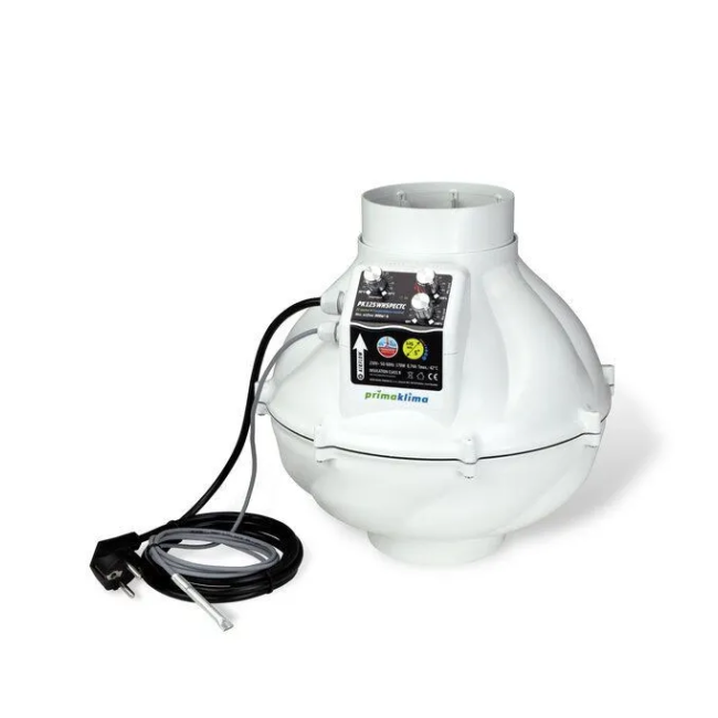 Prima Klima Whisperblower EC  Rohrventilator, Temperatur und Feuchtigkeits Steuerung, ø 125mm