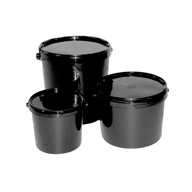 Eimer und Deckel, schwarz, 20 l