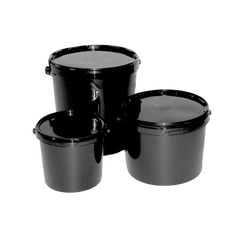 Eimer und Deckel, schwarz, 20 l