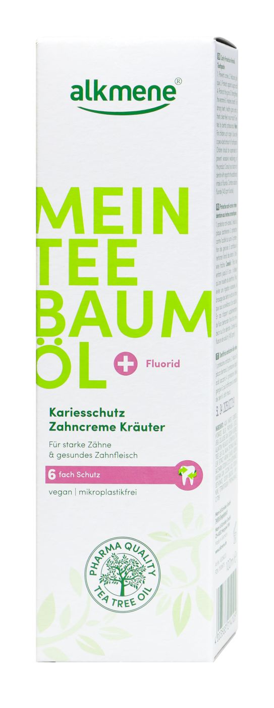 Alkmene Teebaumöl Kräuter Zahncreme Kariesschutz, 100 ml