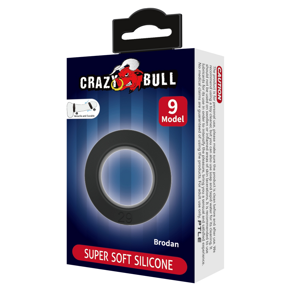 2: Crazy Bull - Brodan - Cock Ring - Modell 9 - Schwarz