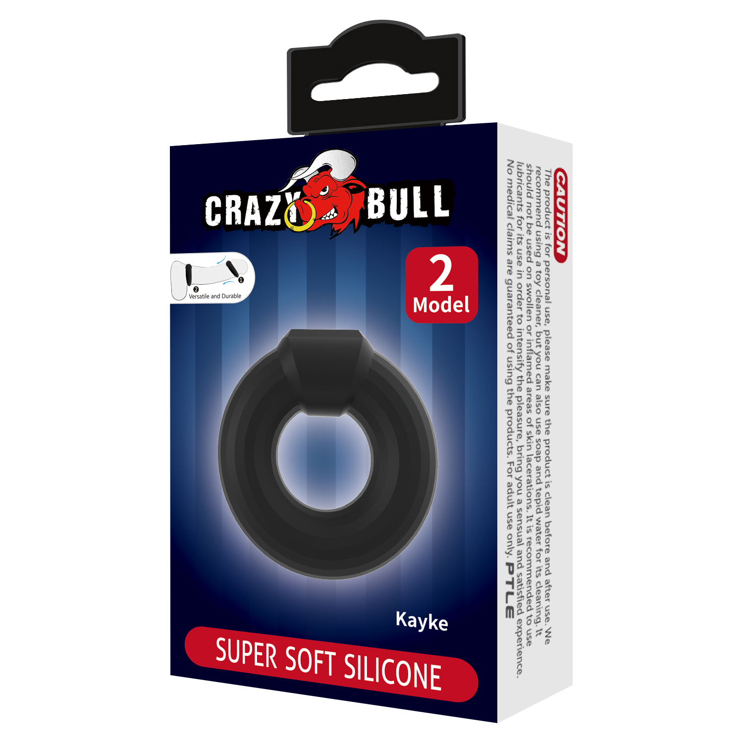 2: Crazy Bull - Kayke - Cock Ring - Modell 2 - Schwarz