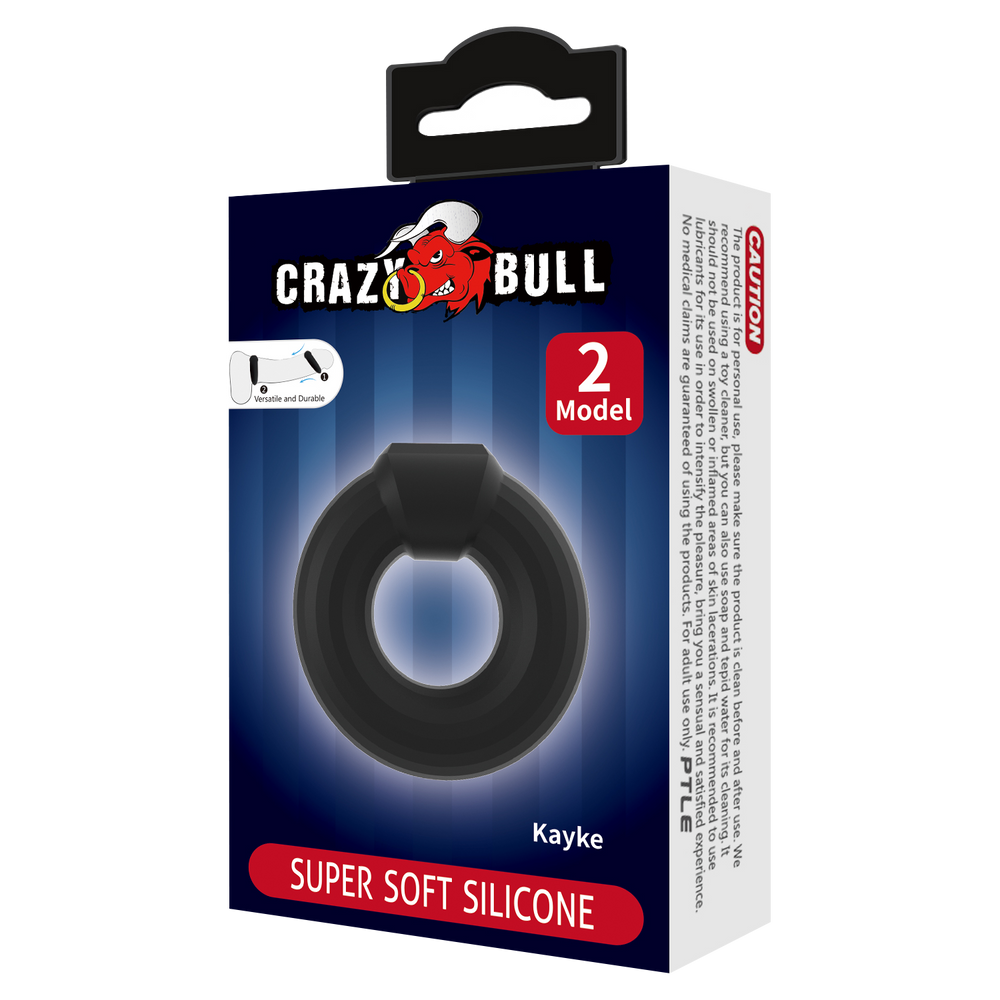 2: Crazy Bull - Kayke - Cock Ring - Modell 2 - Schwarz