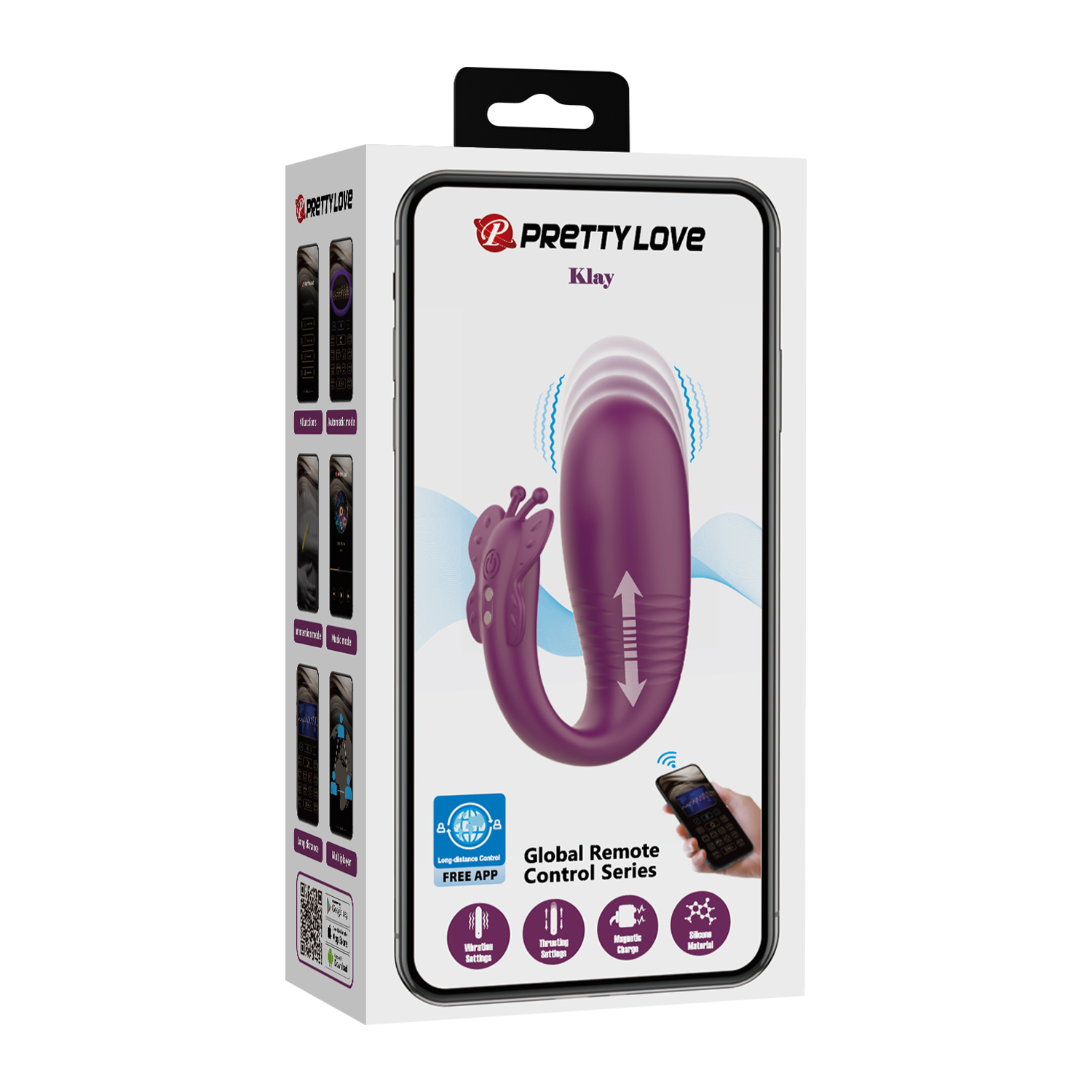 2: Pretty Love - Klay - Thrusting Egg Vibrator (App gesteuert) - Lila