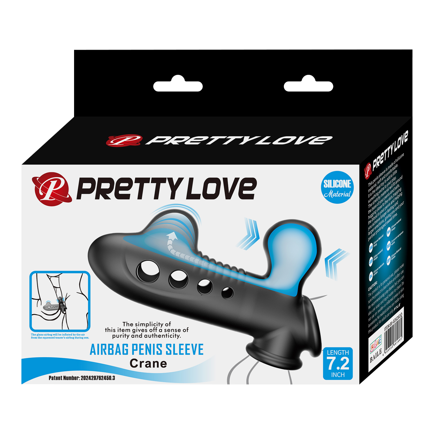 2: Pretty Love - Crane - Airbag-Penishülle - Schwarz