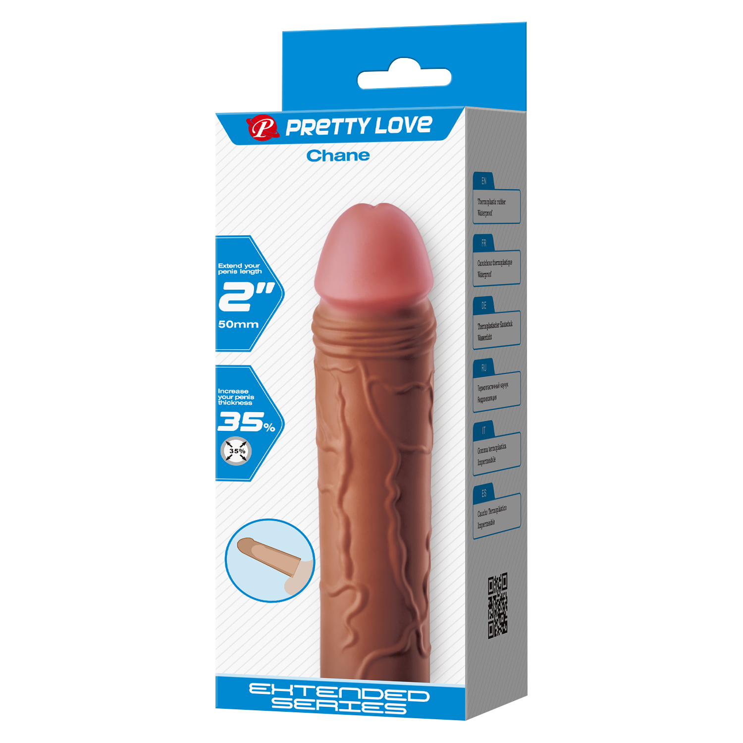 Pretty Love - Chane - Penis-Verlängerungshülse - 50mm - Braun