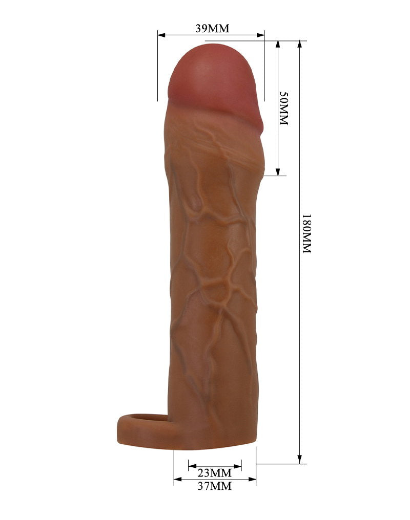 6: Pretty Love - Hani - Cock Ring mit Penisverlängerung - 50mm - Braun