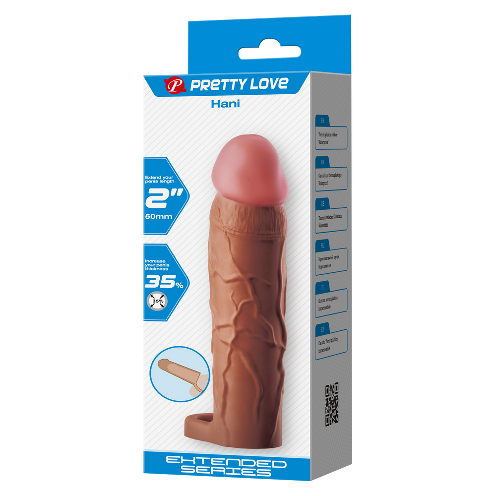 2: Pretty Love - Hani - Cock Ring mit Penisverlängerung - 50mm - Braun