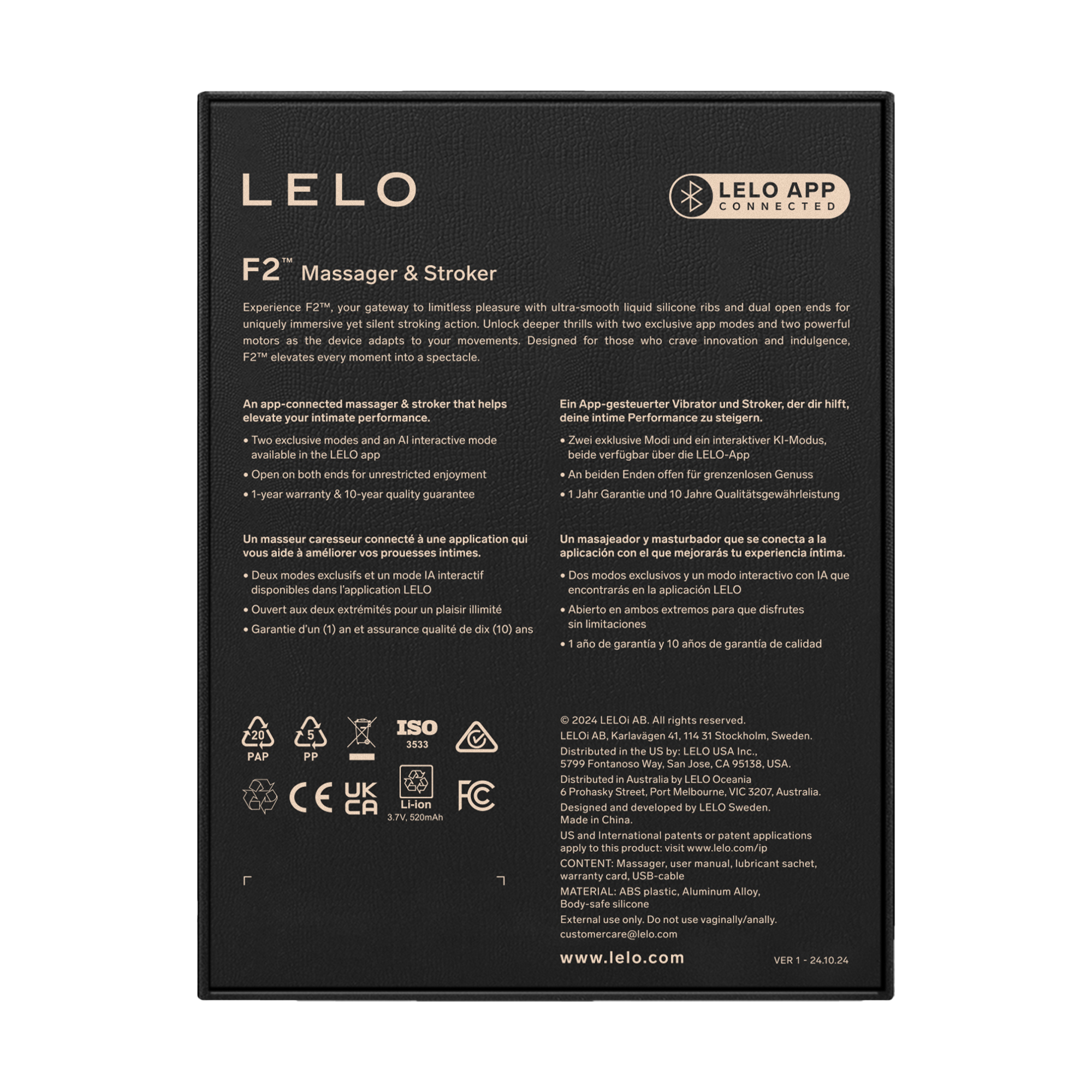 Lelo - F2S Master Blaster- Stamina Trainer & Stroker, App-verbunden - Petrol