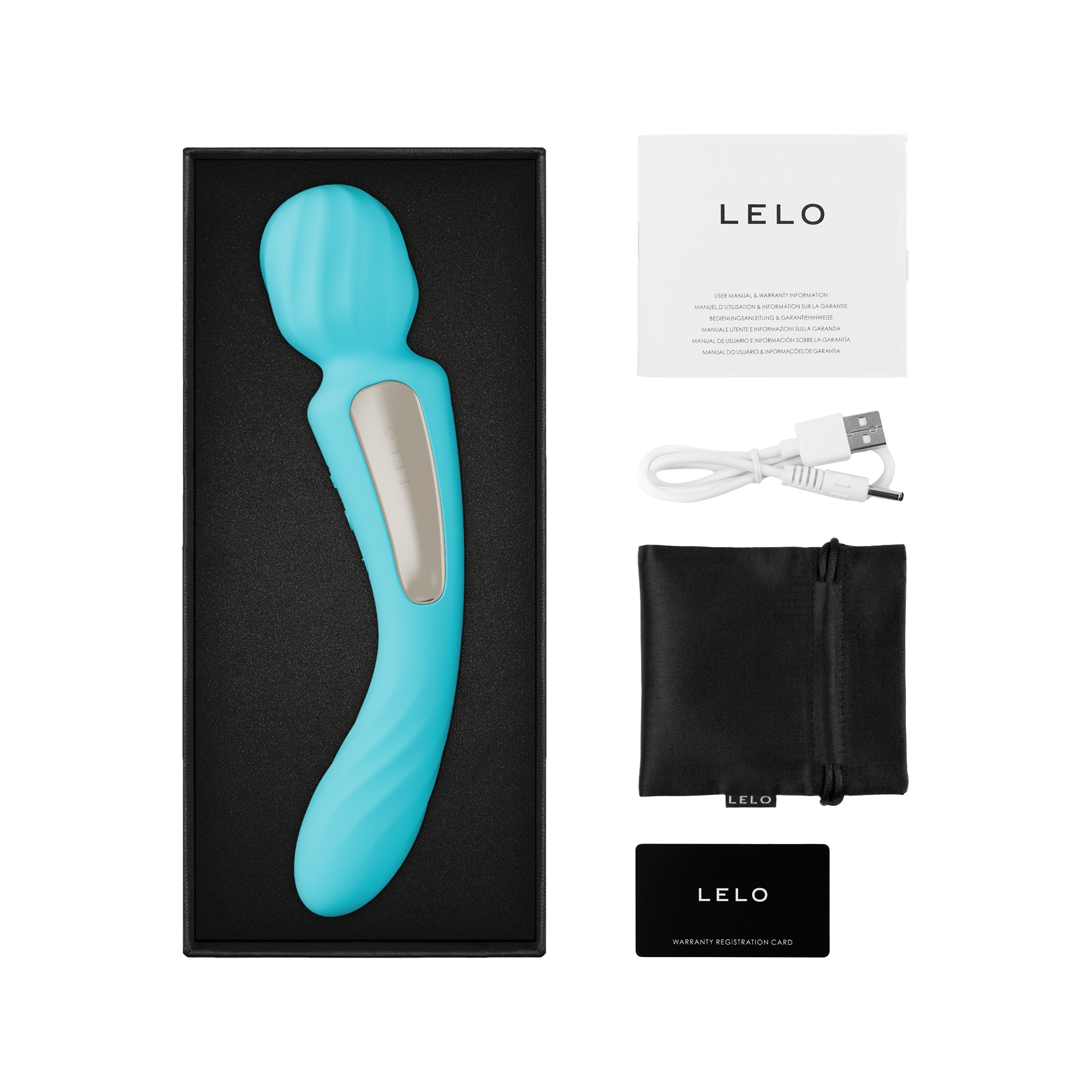6: LELO - Switch - Doppelt großer Stabvibrator (mit App-Steuerung) - Aqua