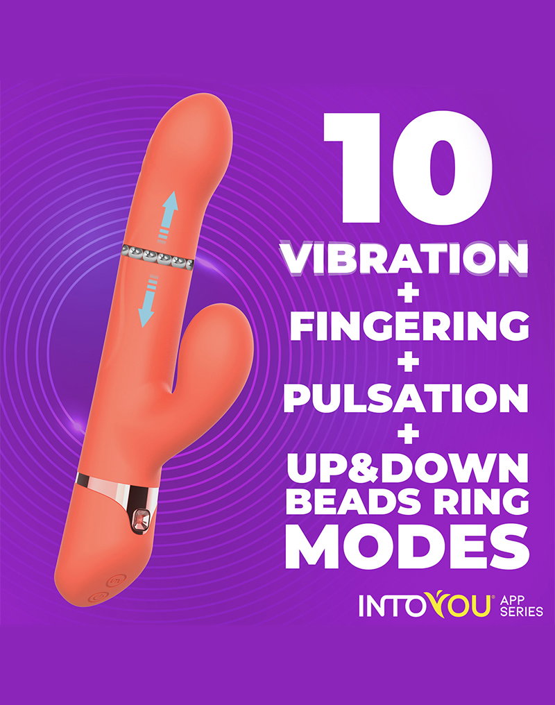 9: IY - Mindy - Rabbit-Vibrator mit Perlen und App - Orange