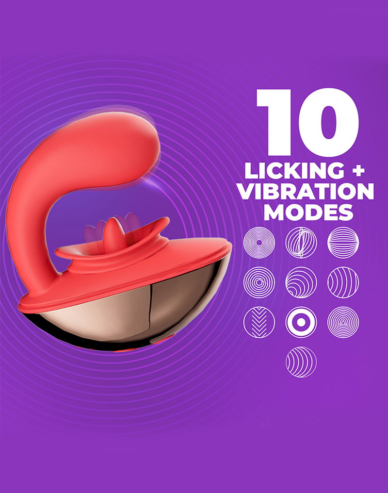 12: IY - Rondy - Klitorisvibrator & Leckzunge mit App - Rot