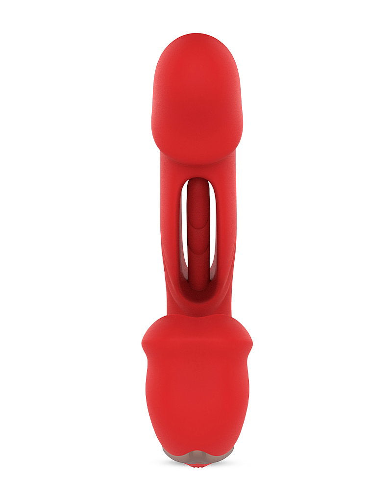 IY - Mouty - Beißender und schwingender Rabbit-Vibrator mit App - Rot