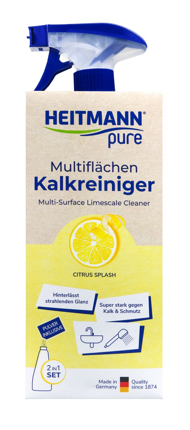 Heitmann Pure Multiflächen Kalkreiniger Set, Flasche + 25 g