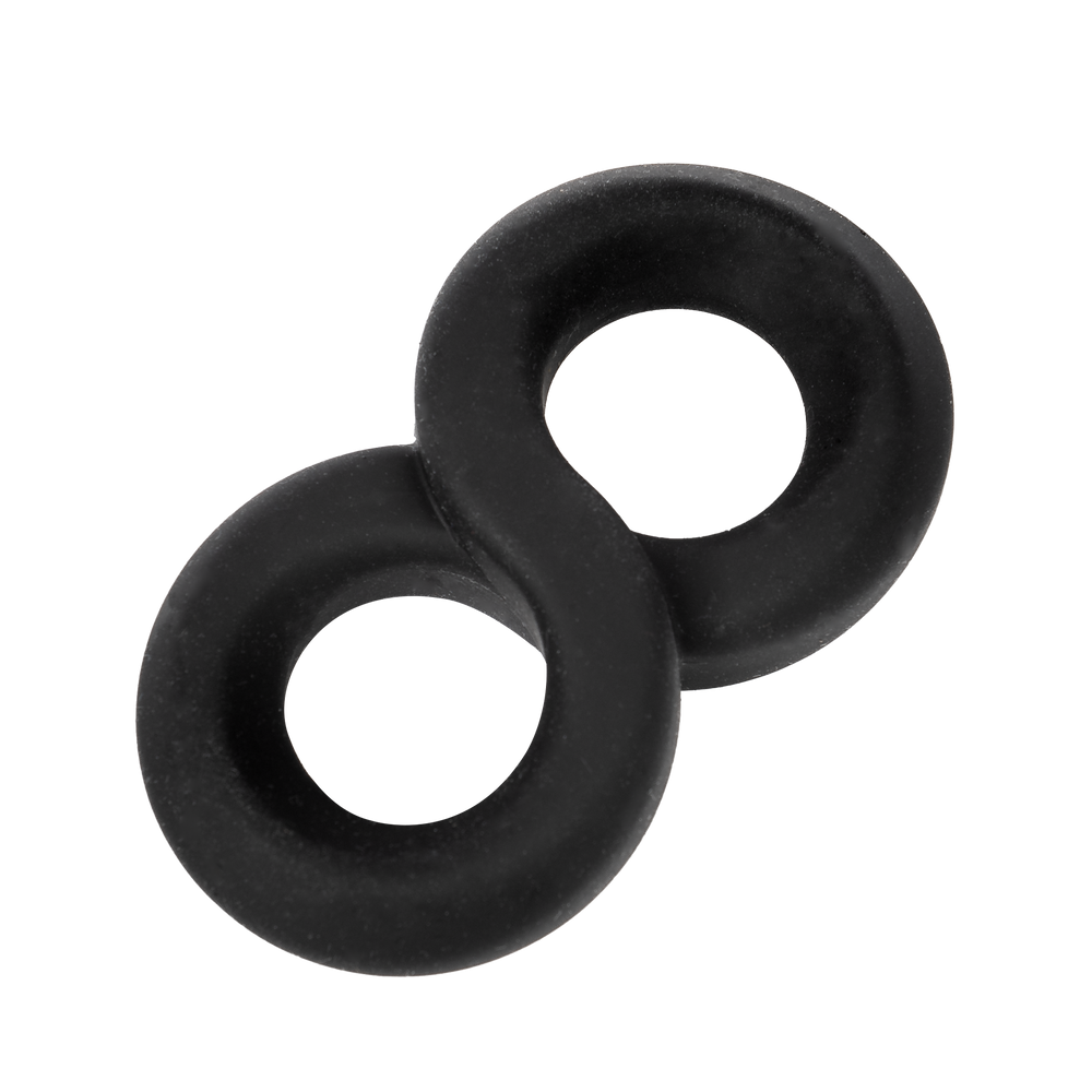 Rimba Bondage Play – Silikon-Penisring in 8er-Form – Schwarz