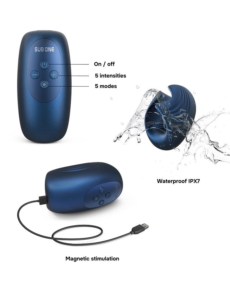 MANWAN - Sub One - Vibrierender Masturbator mit Klopffunktion - Stellar Blue