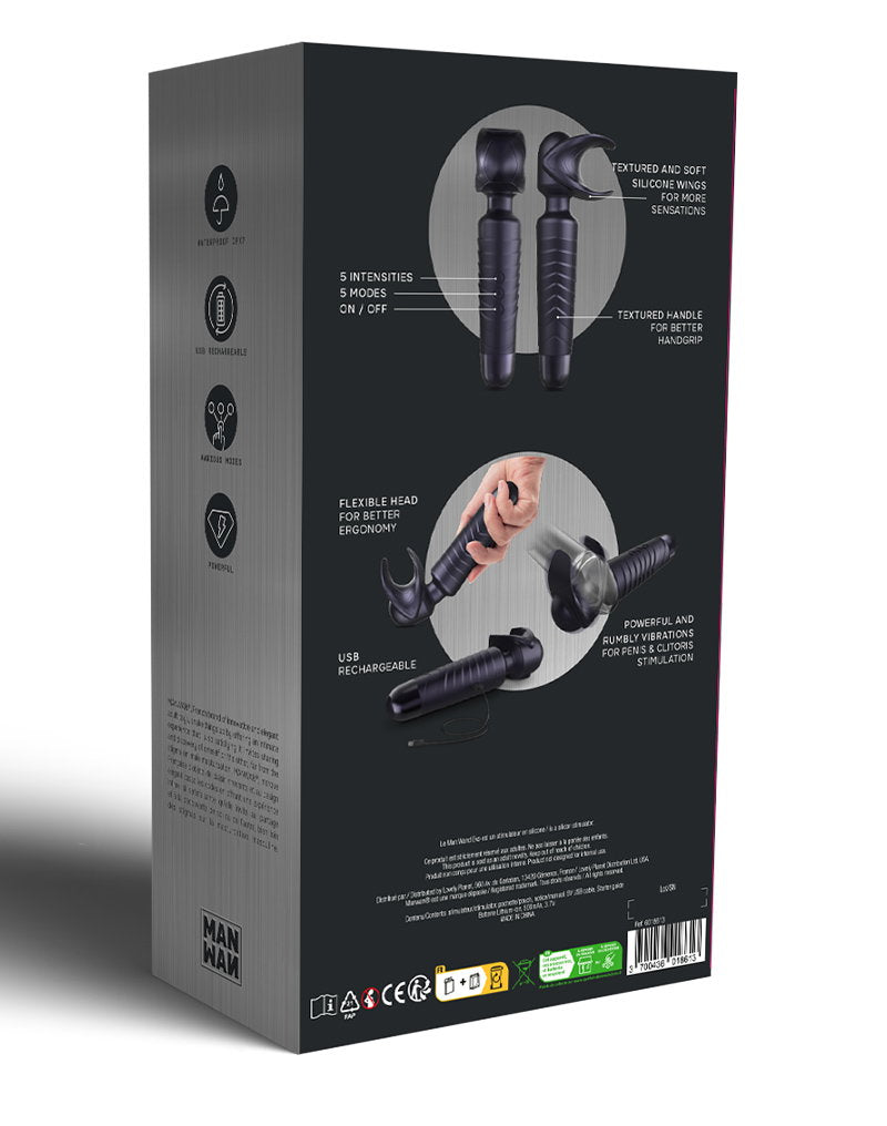 MANWAN – Man.Wand EVO – Wiederaufladbarer Masturbator – Black Plum