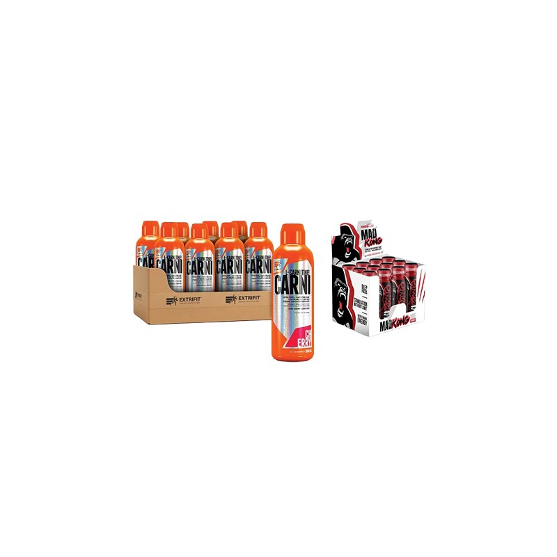 Carni 120000mg Liquid - 1000ml - Cherry x12 + Mad Kong - 80ml - Mango Passionfruit x12 GRATIS!