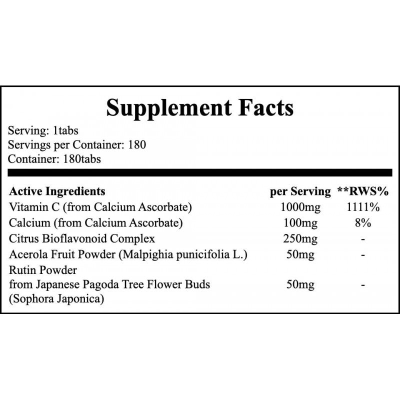 Vitamin C-1000 Complex - 180tabs.