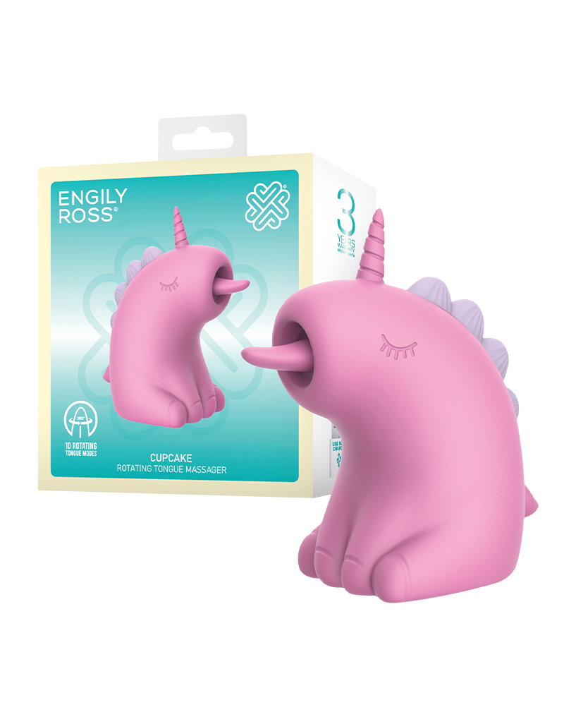 2: ER - Cupcake Unicorn - 360° rotierender Zungenmassagegerät - Pink