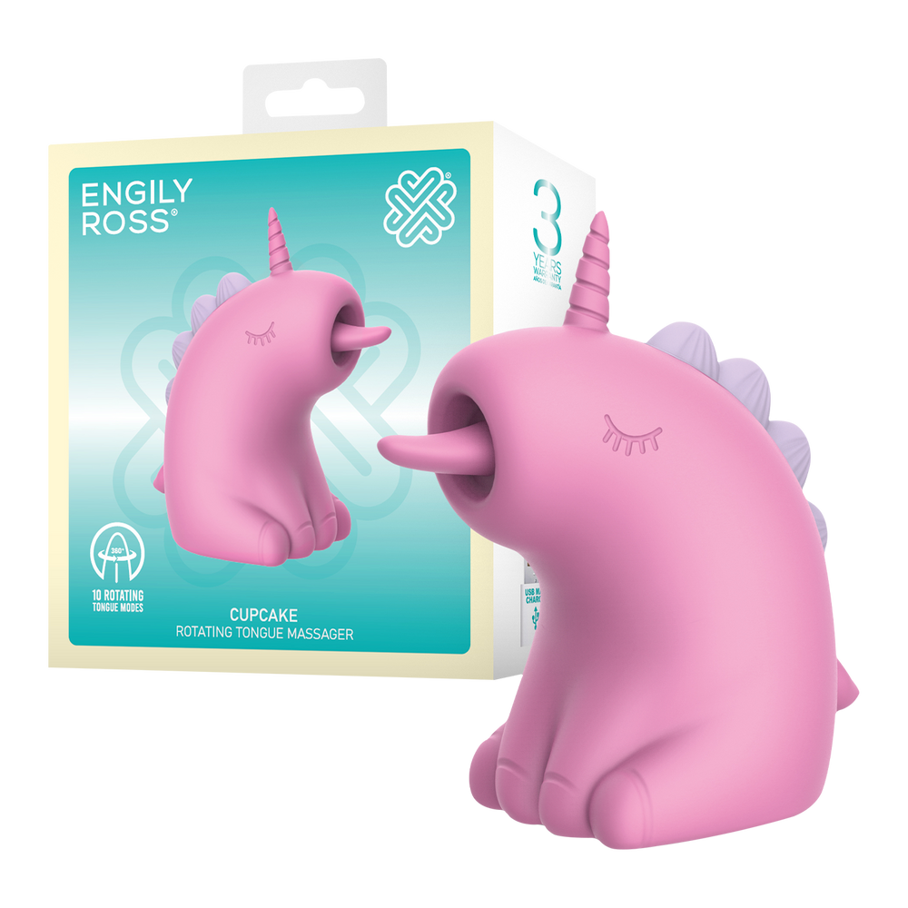 11: ER - Cupcake Unicorn - 360° rotierender Zungenmassagegerät - Pink