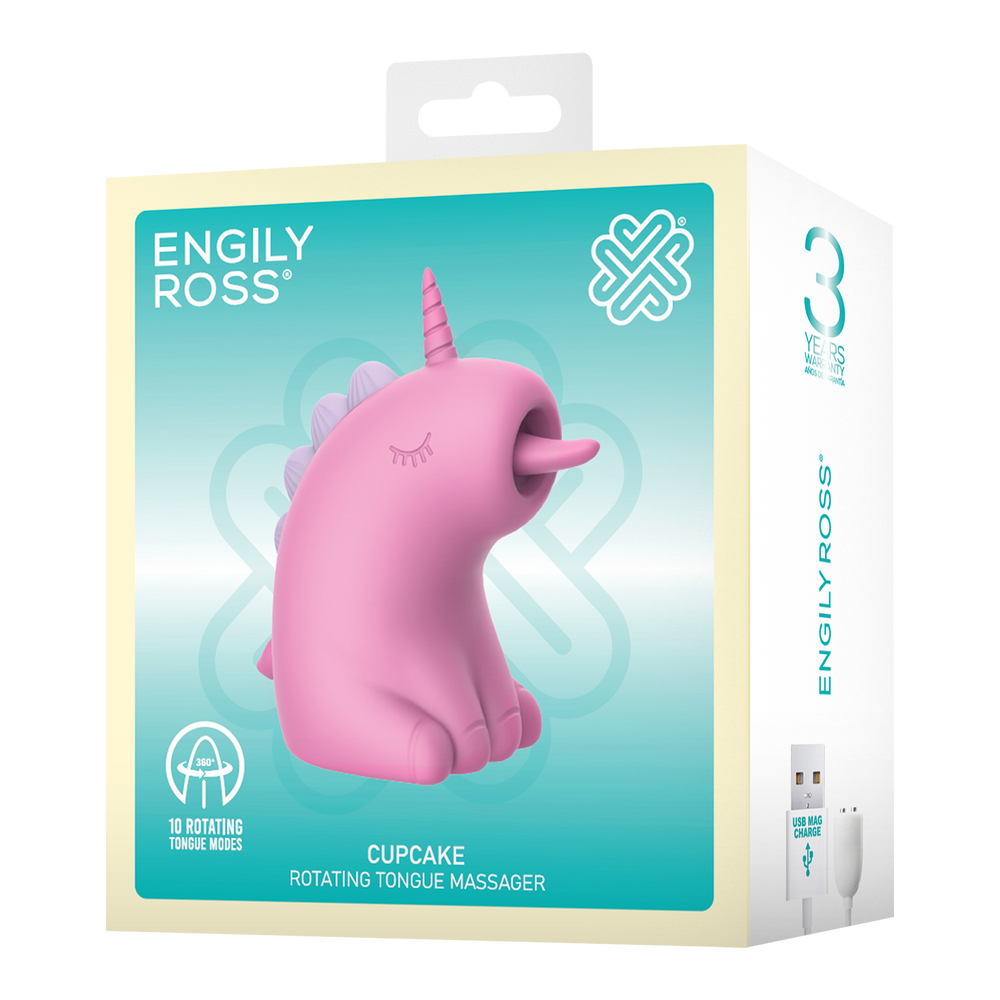 12: ER - Cupcake Unicorn - 360° rotierender Zungenmassagegerät - Pink