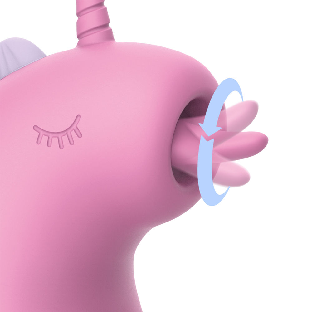 9: ER - Cupcake Unicorn - 360° rotierender Zungenmassagegerät - Pink