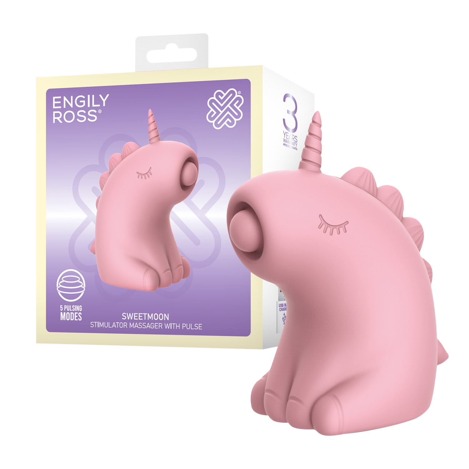 11: ER - Sweetmoon Unicorn - Massagegerät mit Puls - Soft Pink