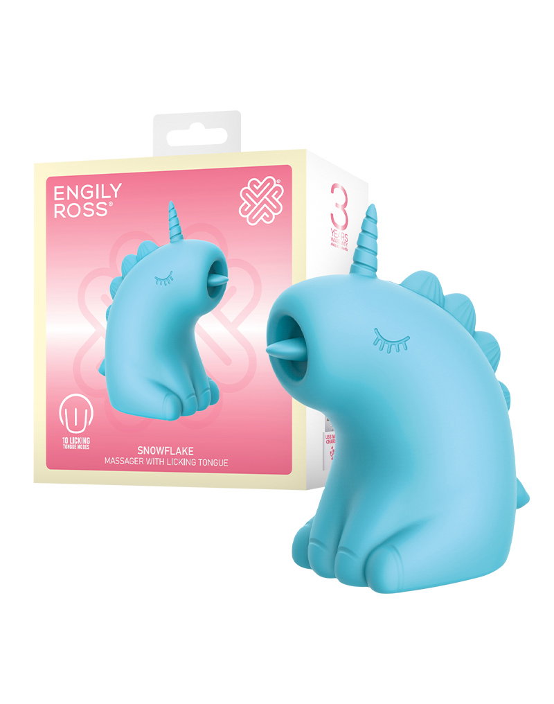 2: ER - Snowflake Unicorn - Massagegerät mit Leckzunge - Blau