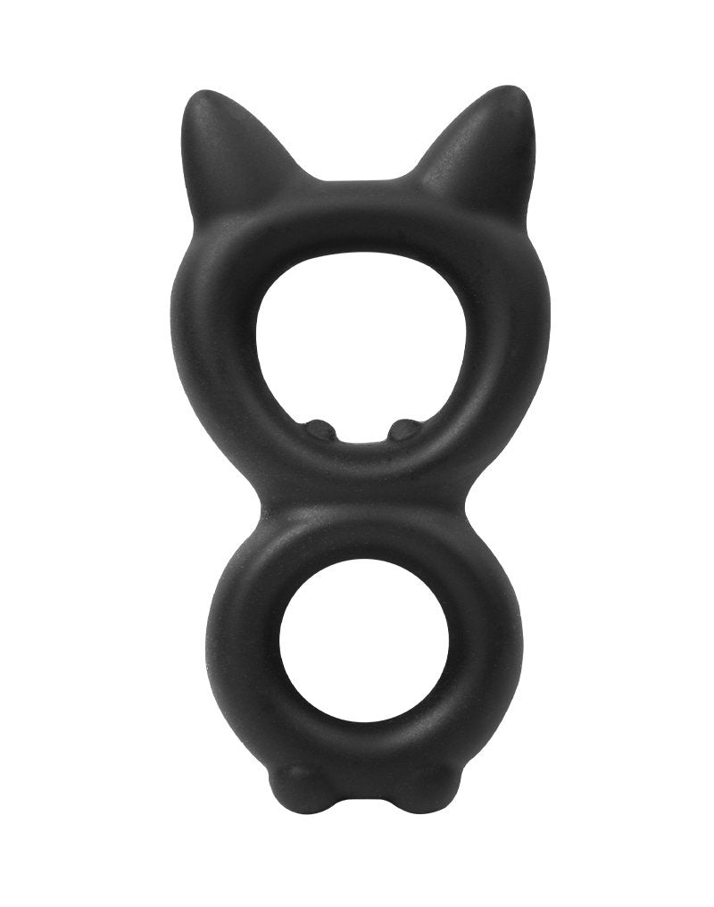 Rimba Bondage Play – Silikon-Kitty-Ring in 8er-Form – Schwarz