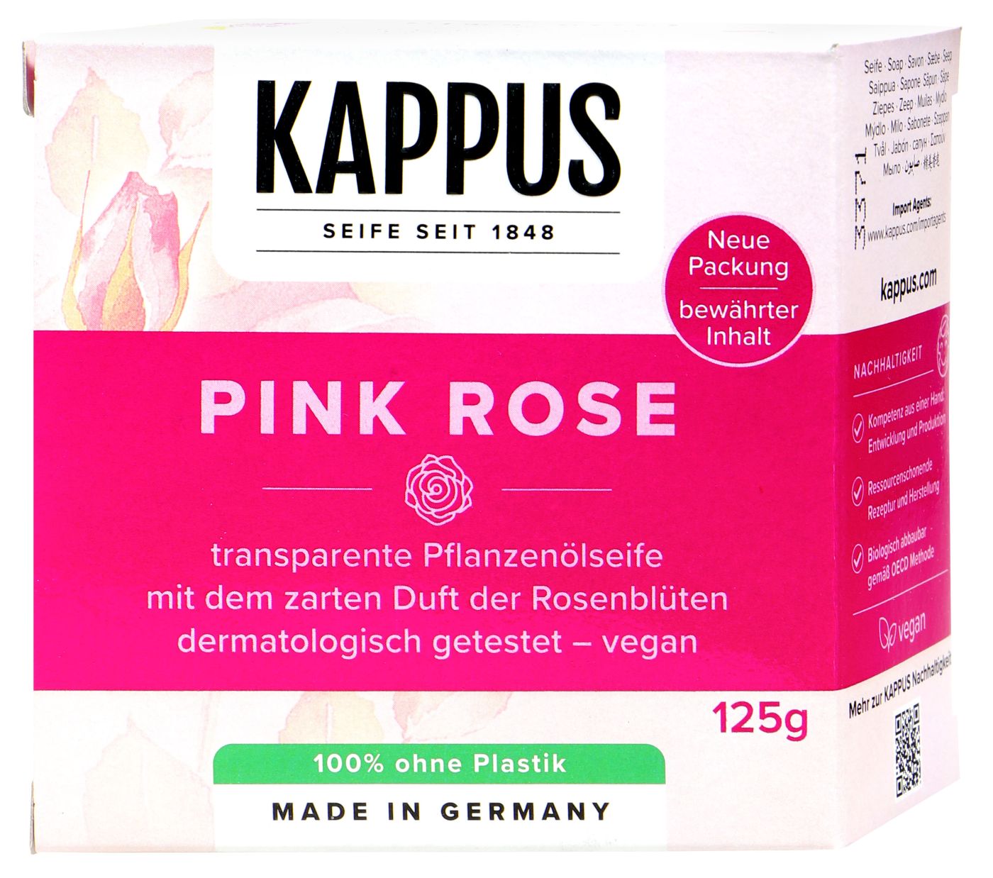 Kappus Seife Pink Rose, 125 g