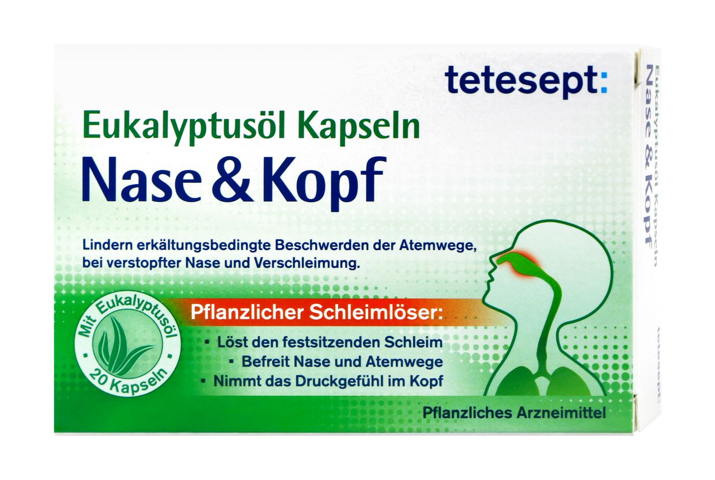 Tetesept Kapseln Nase und Kopf mit Eucalyptusöl, 20 er