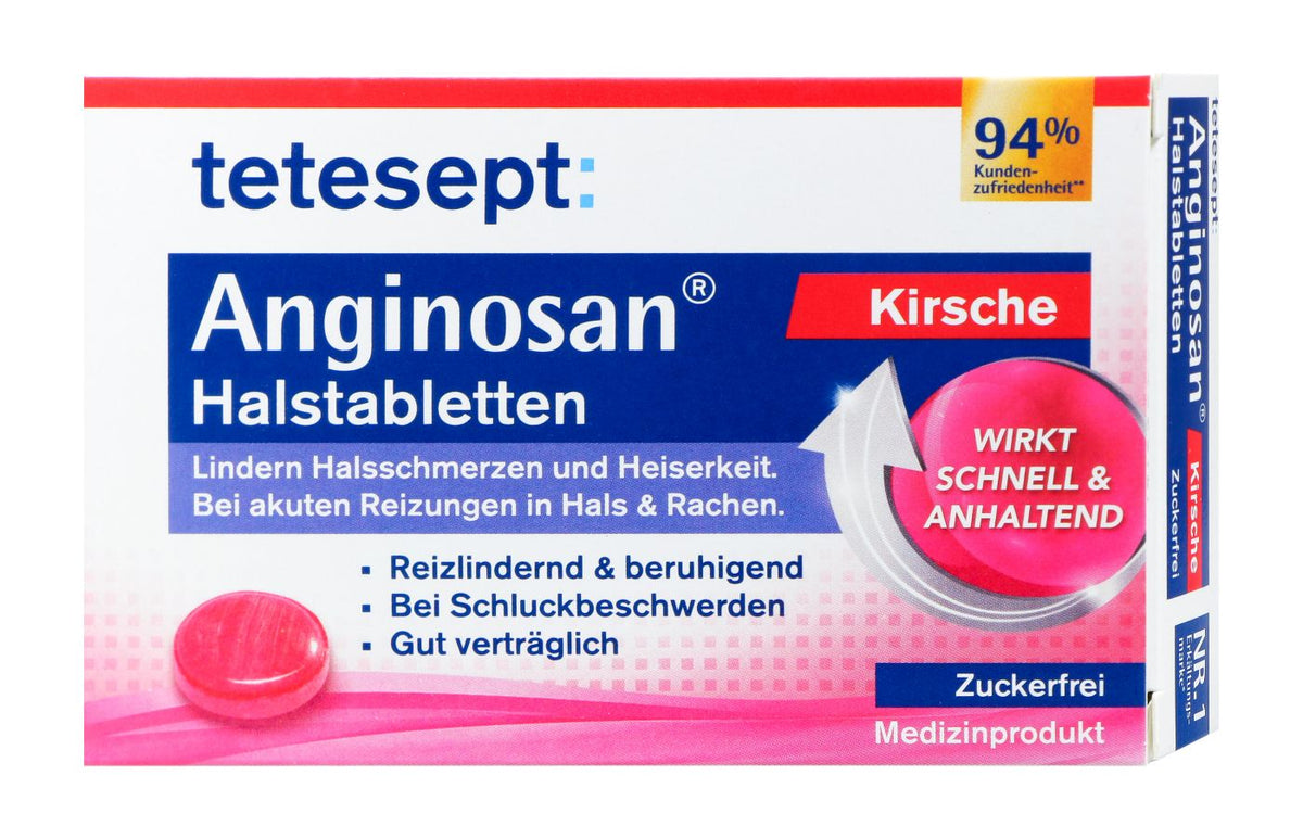 Tetesept Anginosan Halstabletten Kirsche Zuckerfrei, 20 er