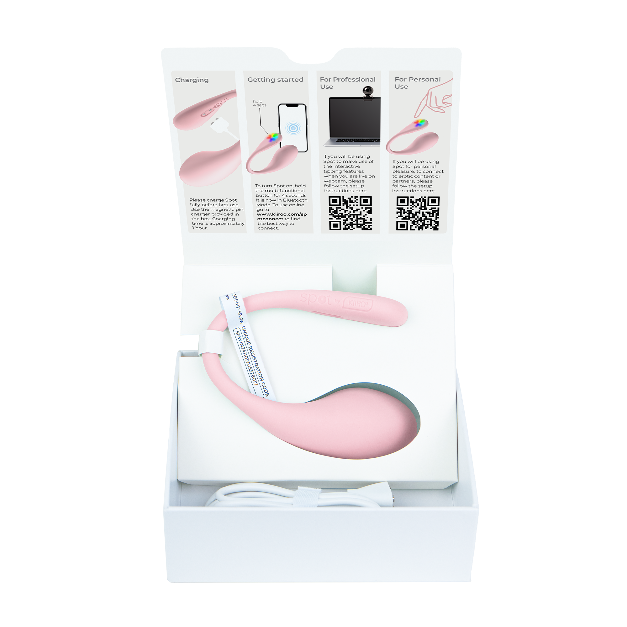 KIIROO- Spot - Interaktiver Ei-Vibrator zum Tragen - Kiss Me Pink