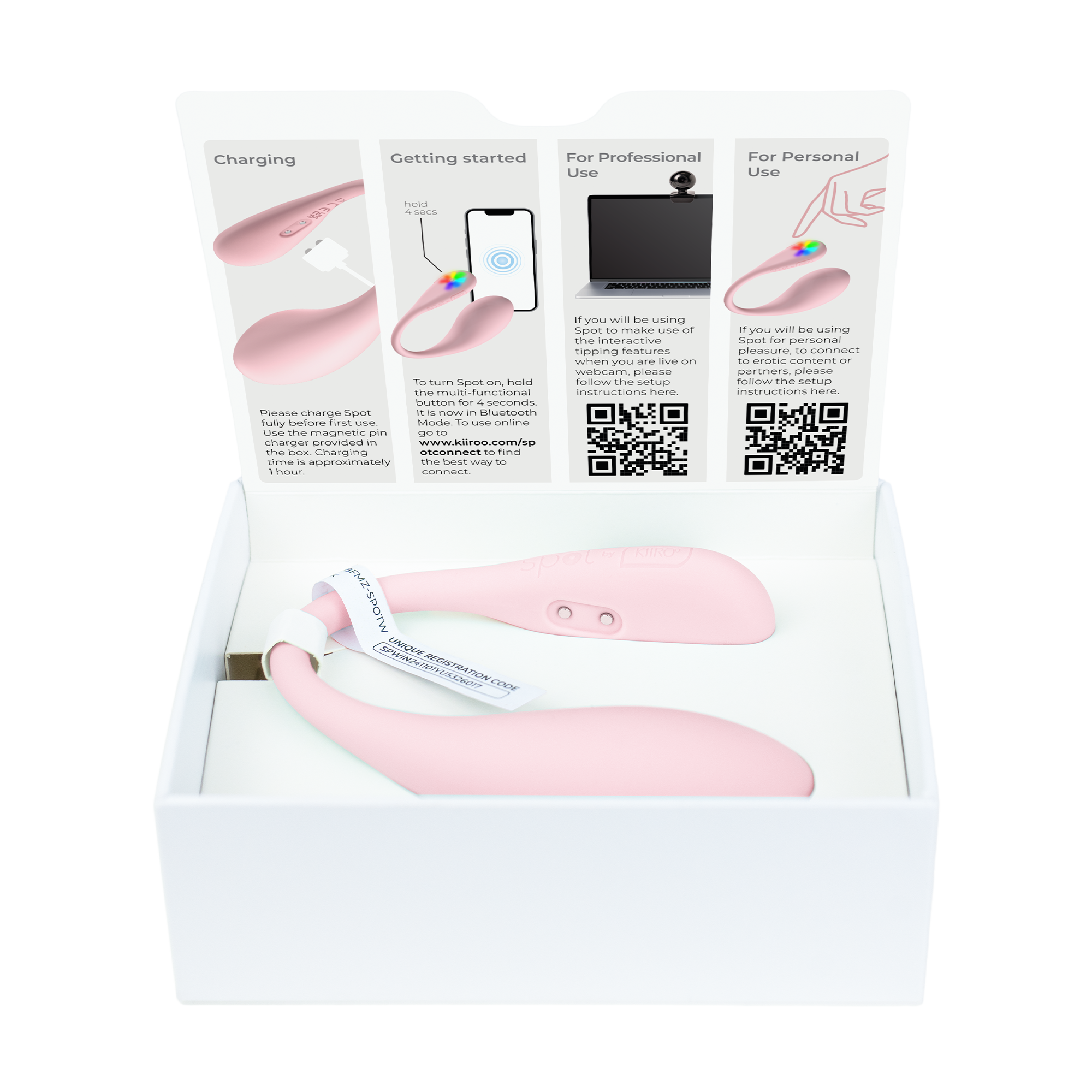 KIIROO- Spot - Interaktiver Ei-Vibrator zum Tragen - Kiss Me Pink