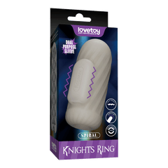 LoveToy - Knights Ring - Vibrierendes Doppel-Penis-Sleeve - Spirale - Weiß