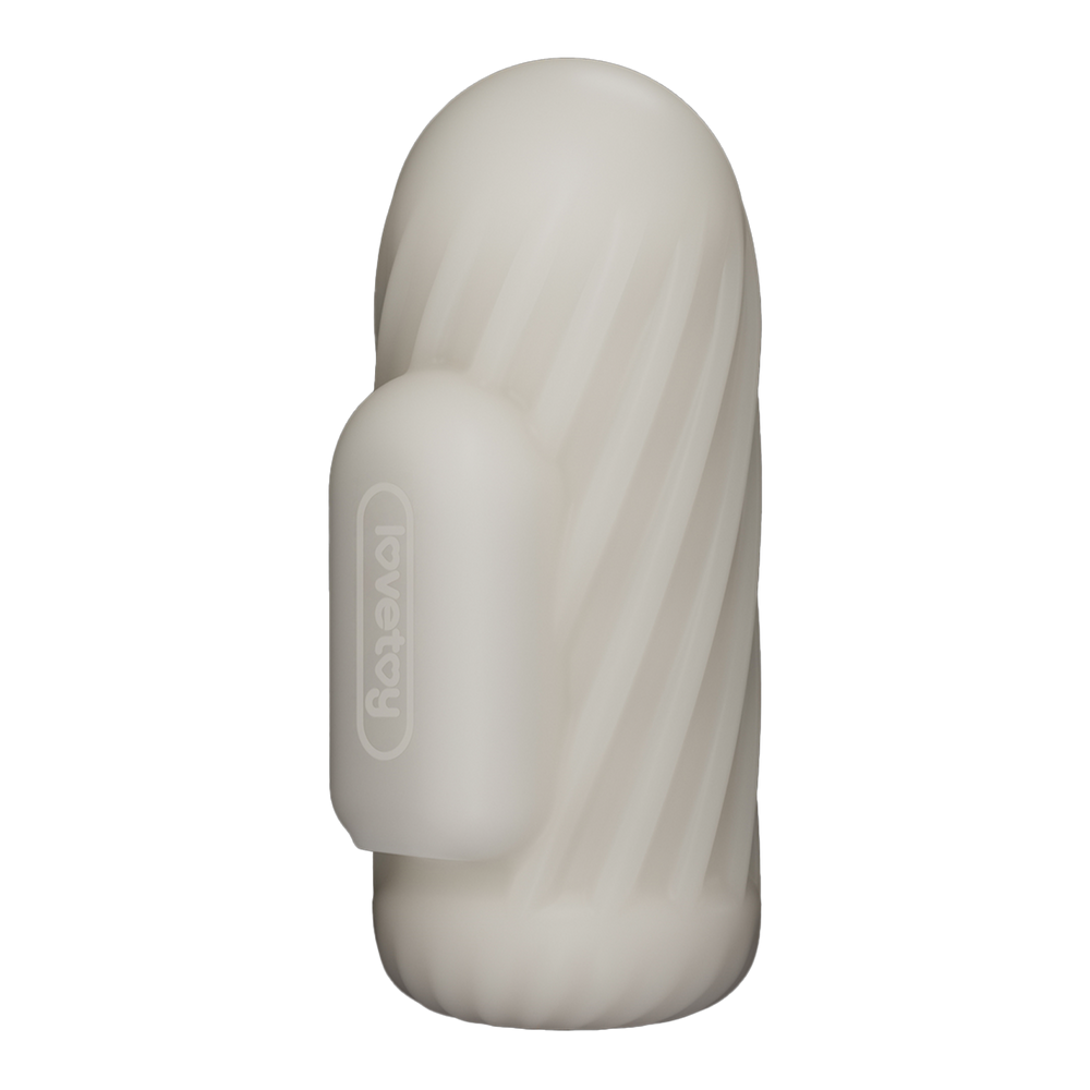 3: LoveToy - Knights Ring - Vibrierendes Doppel-Penis-Sleeve - Spirale - Weiß